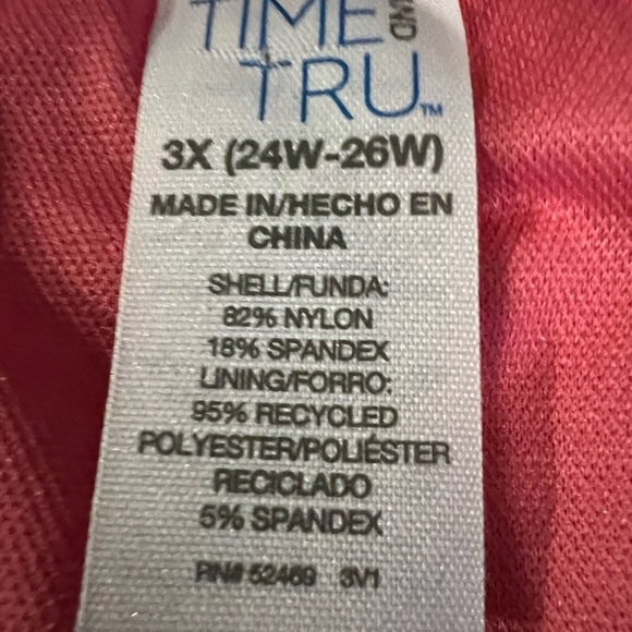 NWT Time & Tru size 3x 24-26 pink polka dot bathing suit bottoms - Picture 3 of 3